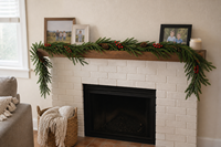 Guirlande artificielle de 1,8 m en pin avec pommes de pin et baies rouges pour la décoration de cheminée et de porte de Noël (vente en gros)
