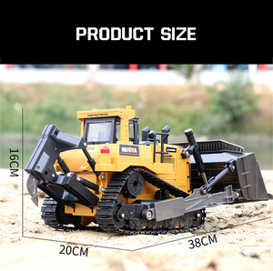 Nouveauté <span class=keywords><strong>HUINA</strong></span> <span class=keywords><strong>1569</strong></span> <span class=keywords><strong>Bulldozer</strong></span> RC 1/16, corps en plastique, 9 canaux, 2,4 GHz, camion télécommandé avec chargeur, cadeaux pour enfants, vente chaude - Product Image 6