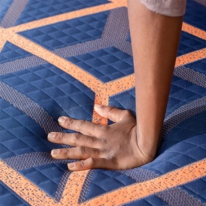 Tapis de <span class=keywords><strong>lit</strong></span> innovant à 6 côtés, matelassé, à rayures, avec blocs de couleur, respirant, confortable, antidérapant, rafraîchissant, fermeture éclair, tricoté - Product Image 3