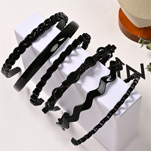 Serre-tête noir ondulé tendance pour femmes coréennes, accessoire de coiffure simple pour <span class=keywords><strong>mariage</strong></span>, peint par pulvérisation, pour le lavage du visage et le maquillage - Product Image 3
