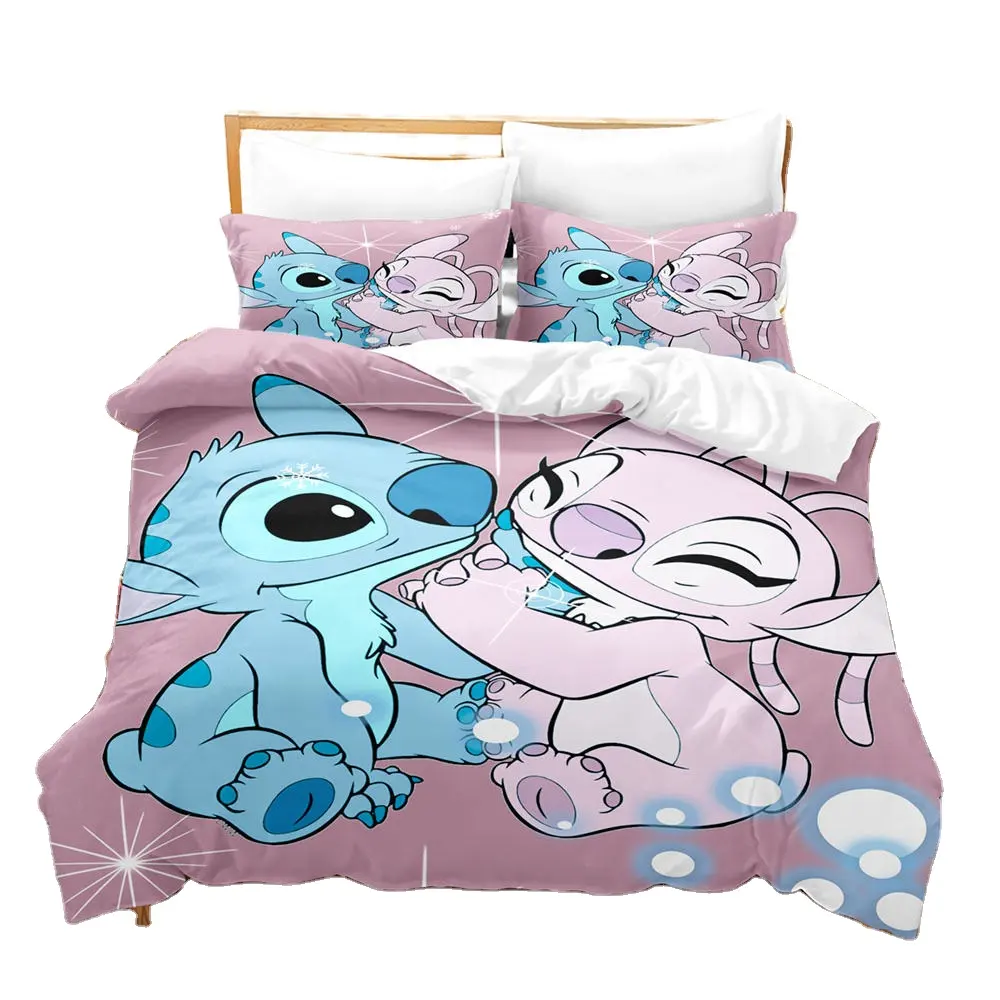 Ensemble de housse de couette OEM Factory King Games Plant Digital Print Linge de lit 100% Literie imprimée en 3D Stitch Star Baby Series