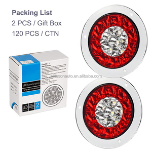 Eliteson Kit 16 Luci LED Rosse di Stop, Direzione e Retromarcia, Luci Bianche di Retromarcia, Fari Posteriori Rotondi da 4 Pollici per Rimorchi, Camion, Barche e Camper - Product Image 4