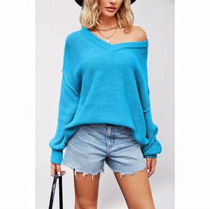 <span class=keywords><strong>Pull</strong></span> en maille à col en V ample de grande taille, best-seller, style classique old money, fil épais, <span class=keywords><strong>pull</strong></span> doux pour femmes - Product Image 5