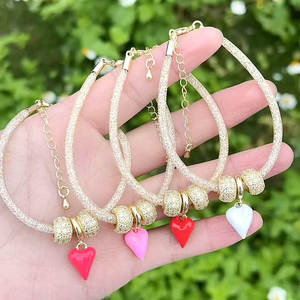 Pulsera con abalorio de árbol de <span class=keywords><strong>coco</strong></span>/seta/pimienta esmaltada estilo costero de estilo costero, colgante de árbol de <span class=keywords><strong>coco</strong></span> esmaltado, pulsera de cuentas de bola - Product Image 4