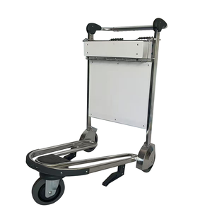 Carrito de equipaje para pasajeros con asiento, de acero inoxidable, resistente, para aeropuerto - Product Image 6