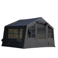 Tente gonflable en coton TC de 8 mètres carrés, multi-vitres, respirante, température constante, tente de camping de luxe pour la nuit en plein air