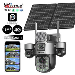 Telecamera Solare Wistino 16MP con Quattro Obiettivi, Quattro Schermi, Zoom 99X, Rilevamento Movimento, Tracciamento Automatico, Monitoraggio 24 Ore su 24 - Product Image 1