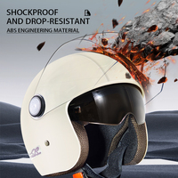 Casque de moto/scooter anti-buée à double visière 3/4 pour hommes et femmes
