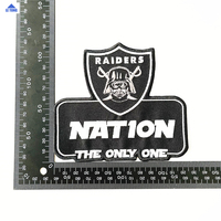 Badges brodés avec Logo personnalisé, Patch de Jersey à repasser en argent et noir