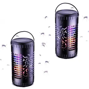 2023 New Arrival Patio Solar Flame Torch Lights Bug Zappers Mosquito Killer Rechargeable Camping Lamps For Garden Decoration