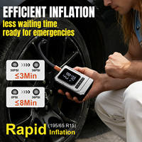 Pompe à air pour pneus de voiture en ABS de haute qualité, mini gonfleur numérique sans fil automatique portable avec LED, alimenté par batterie