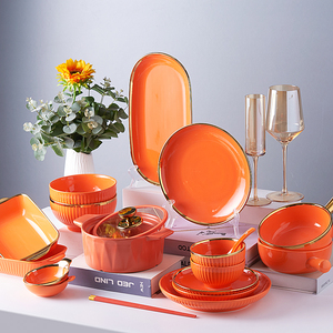 Ensemble <span class=keywords><strong>de</strong></span> <span class=keywords><strong>vaisselle</strong></span> nordique en céramique, vert, rose, <span class=keywords><strong>gris</strong></span>, blanc, service <span class=keywords><strong>de</strong></span> table en porcelaine pour Restaurant, maison - Product Image 4