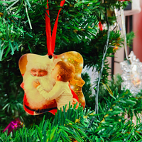 Sunyee Fabrik Aluminium Sublimations-Weihnachtsanhänger Blanko Doppelseitig Gezahnt Quadratisch für Thermotransferdruck Weihnachtsgeschenk