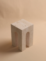 Stonekocc marbre travertin beige fabriqué à la main ornement géométrique Style Art déco pour la décoration de la maison anniversaire de mariage