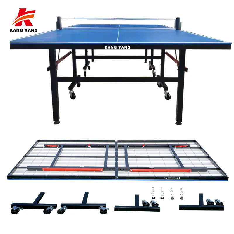 Juego de tenis de mesa estándar ITTF personalizado mesas de ping-pong plegables de un solo pliegue