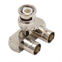 Adaptateur coaxial RF tout cuivre INERGEK, connecteur BNC-JKK trois voies coudé, type Twinax pour surveillance