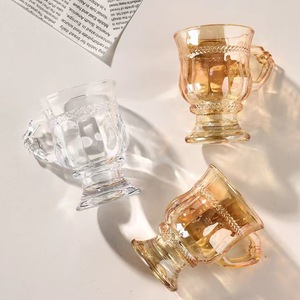 Tasse en verre de style classique nord-européen, transparente, pour thé, lait, café, verre à shot en cristal ambré - Product Image 3