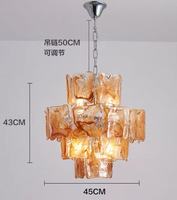 Lustre en verre de Murano de luxe, très vendu, hauteur réglable, garantie 3 ans, pour villa, salon, chambre, LED moderne