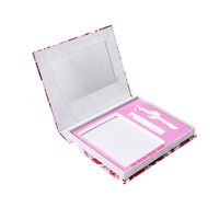 Boîtes d'emballage en carton personnalisées OEM avec logo imprimé UV pour kit de cils, éponge à l'intérieur avec miroir, boîtes à cils pliables pour kit DIY