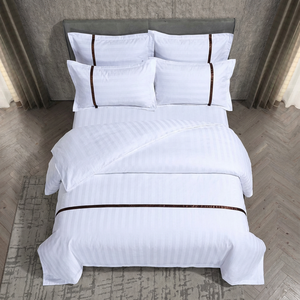 カスタムオーダー 五つ星 ホテル仕様 ホワイト ストライプ 掛け布団カバーセット 綿100% モダン スタイル ご家庭用・病院用 - Product Image 4