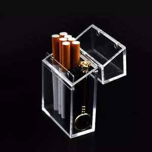 VONVIK Wind Waterproof Clear Acrylic Cigarette Case Box Transparent Lighter Storage Box
