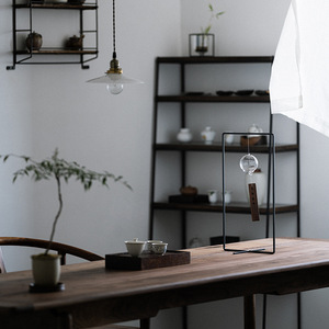 Campana de viento de estilo japonés, decoración colgante rectangular de madera maciza y vidrio para dormitorio, accesorios para ceremonia del té - Product Image 5