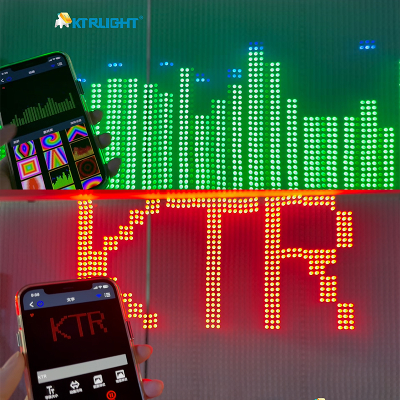 KTRLIGHT Graffiti pixel Screen P50 Black Wire 2x4m Seed Pixel Grid Screen 3200 Lights 320W Led Seed Pixel Light XLights