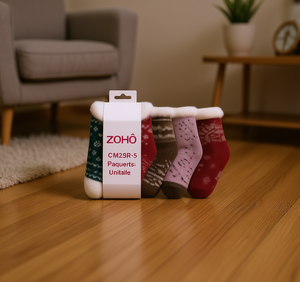 Zoho Chaussettes de Noël en fourrure pour femmes, longueur cheville, épaisses, chaudes, tricotées, pour usage quotidien en hiver, 100% acrylique CM29R-3 - Product Image 2