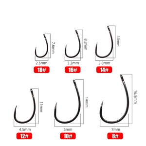 20 pièces accessoires de pêche 18 #-8 # hameçon sans ardillon plate-forme nymphe crevette humide Caddis hameçons de pêche sans ardillon - Product Image 2