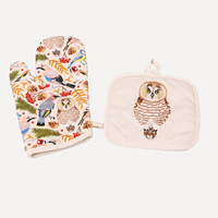 Ensemble de serviettes en coton à impression personnalisée 3 4 pièces tablier torchon four gant mitaine porte-pot ensemble de cuisine