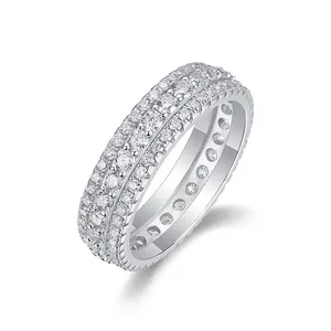 2024 Fine Jewelry Wholesale Irregular 925 Silver Rings Plated Moissanite Ring For Women Moissanite Big Ring