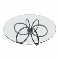 AK Table basse en métal de haute qualité en laiton finition argentée avec verre supérieur à bas prix pour meubles de balcon/meubles de chambre