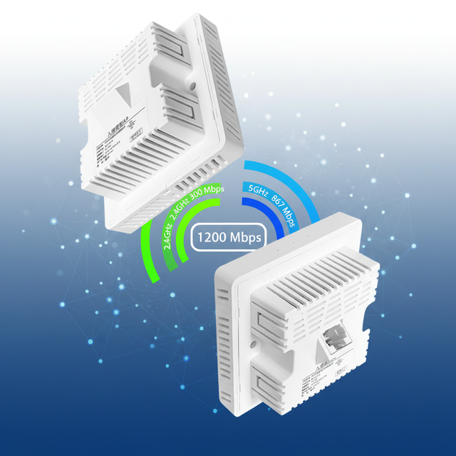 1200M MU-MIMO 802.11AC WiFi5 Dual-Band Panel AP MT7621DAT+MT7603EN+MT7613BEN Main Chip