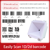 Module de scanner de codes-barres CMOS intégré à balayage automatique 1D/2D haute performance, grande fenêtre, interface USB, résolution noire