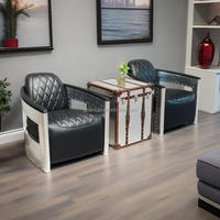 Ensemble de canapés industriels rétro en aluminium, fauteuils de détente anciens, chaise à cigares, couleur personnalisée, mobilier de maison, bureau, salon, hôtel