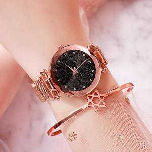 Vente directe en usine de montres de luxe aimant Milan bracelet en maille aimant ciel étoilé montre cristal montre pour femme - Product Image 4