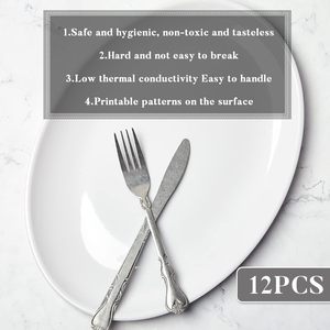 Lớn Hình Bầu Dục Phục Vụ Đĩa Trắng Tấm Phục Vụ Khay Melamine Món Ăn Cho Thực Phẩm Thịt Bít Tết Cá Món Khai Vị Giải Trí Đảng - Product Image 4