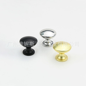 Cabinet Door Handles Round <b>Single</b> Hole Zinc Alloy Minimalist Style Gold Black Anti Fall Off Installation <b>Wardrobe</b> Furniture - Product Image 4