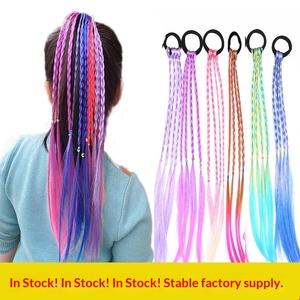 Linda Diadema Elástica <span class=keywords><strong>de</strong></span> Fibra Teñida <span class=keywords><strong>de</strong></span> Colores para Niñas, <span class=keywords><strong>con</strong></span> Trenza <span class=keywords><strong>de</strong></span> Princesa, para Cola <span class=keywords><strong>de</strong></span> Caballo, Accesorio <span class=keywords><strong>de</strong></span> Moda Infantil para el Cabello - Product Image 3