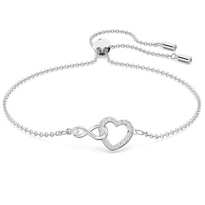 Bracelet à maillons en chaîne infinie en alliage plaqué argent de style vintage avec zircon cubique en forme de cœur serti clos, cadeau pour femme pour la Saint-Valentin - Product Image 6