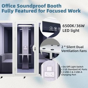 Cabine téléphonique de <span class=keywords><strong>bureau</strong></span> insonorisée personnalisée, pod acoustique portable pour réunions, cabine de travail silencieuse, pod de réunion de <span class=keywords><strong>bureau</strong></span> - Product Image 6