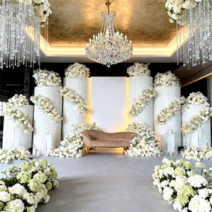 Arche de toile de fond en PVC blanc personnalisée pour grands événements, décoration de scène de <span class=keywords><strong>mariage</strong></span>, mur de toile de fond en PVC ondulé incurvé - Product Image 1
