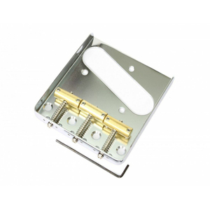 Puente de guitarra de níquel cromado de Estilo Vintage personalizado mecanizado CNC con 3 sillines de latón no compensados - Product Image 5