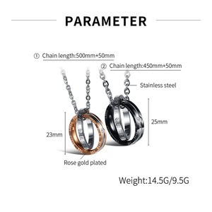 Kalung liontin cincin cinta selamanya pasangan perhiasan pernikahan trendi Kristen keagamaan rantai Tautan baja tahan karat untuk pria wanita - Product Image 6