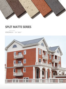 赤粘土テラコッタクリンカー壁分割タイル素朴な屋外と屋内壁のファサードデザイン学校の外壁 - Product Image 6