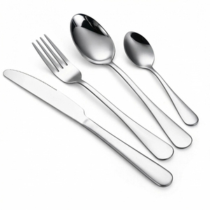 Set di Posate in Acciaio Inossidabile da 4 Pezzi, Lavabile in Lavastoviglie, Finitura a Specchio, per <span class=keywords><strong>Casa</strong></span> e Ristorante - Product Image 1
