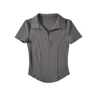 T-shirt pour femme à manches courtes, coupe slim, style décontracté, nouvelle mode, de haute qualité, été, bas arrondi, uni