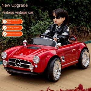 <span class=keywords><strong>Voiture</strong></span> électrique pour enfants Mercedes vintage blanche classique à quatre roues avec télécommande, puissance élevée, musique, légère - Product Image 5
