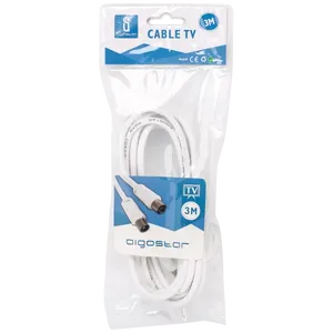 Cavo TV da 3 m, colore bianco, con connettori di qualità, ideale per collegare dispositivi multimediali e migliorare la qualità del segnale. - Product Image 3