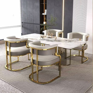 Silla <span class=keywords><strong>de</strong></span> Comedor <span class=keywords><strong>de</strong></span> Lujo con Respaldo Acolchado y Estructura <span class=keywords><strong>de</strong></span> Acero al Carbono Premium, Ligera, para Hogar y Oficina - Product Image 1